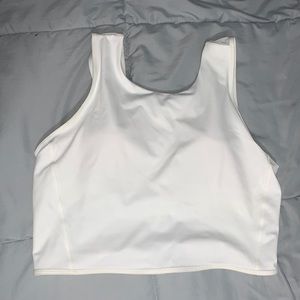 Lululemon White Crop With Mesh Back